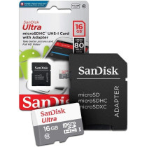 SanDisk Ultra Micro SD Card Android - Class 10-16GB with Adaptor - SDSQUNS-016G-GN3MA