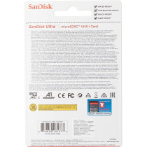 SanDisk 128GB Ultra microSDXC U1, C10, A1, UHS-1, 100MB/s R, 4x6, 10Y - SDSQUAR-128G-GN6MN