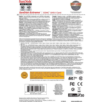 Sandisk Extreme &nbsp;Sdsdxve-032G-Gncin 32 GB Sdhc Class 10 U3 V30 Memory Card , Yellow