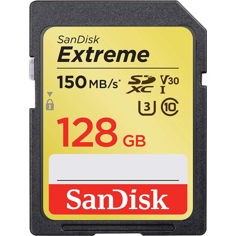 Sandisk Extreme Sdxc Card 128 Gb 150 Mb/S V30 Uhs-I U3 - Sdsdxv5-128G-Gncin