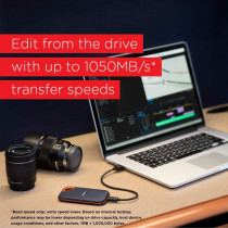 SanDisk 1TB Extreme PRO Portable External SSD - Up to 1050MB/s - USB-C, USB 3.1 - SDSSDE80-1T00-G25