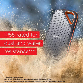 SanDisk 1TB Extreme PRO Portable External SSD - Up to 1050MB/s - USB-C, USB 3.1 - SDSSDE80-1T00-G25