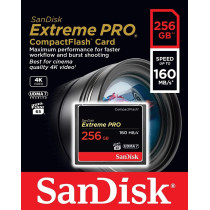 SanDisk Extreme Pro 256 GB 160 MB/s CompactFlash Memory Card - Black/Gold/Red