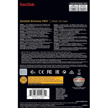 SanDisk SDCFSP 512G-G46D Extreme Pro 512GB CFast 2.0 Memory Card