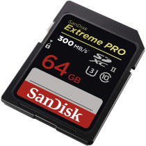 Sandisk Extreme Pro SD 64 Gb,300 Mb/s,C10,UHS-II,U3 - SDSDXPK-064G-GN4IN