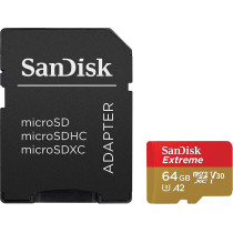 SanDisk 256GB Extreme microSDXC UHS-I Memory Card with Adapter - C10, U3, V30, 4K, A2, Micro SD - SDSQXA1-256G-GN6MA