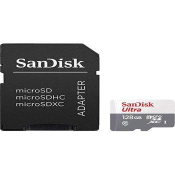 SanDisk 128GB Ultra microSDHC UHS I Card with Adapter 100MB/s SDSQUNR 128G GN3MA, Grey, SDSQUNR 128G GN3MA, Grey
