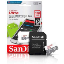 SanDisk 128GB Ultra microSDHC UHS I Card with Adapter 100MB/s SDSQUNR 128G GN3MA, Grey, SDSQUNR 128G GN3MA, Grey