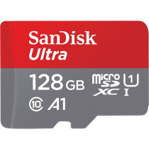 SanDisk 128GB Ultra microSDHC UHS I Card with Adapter 100MB/s SDSQUNR 128G GN3MA, Grey, SDSQUNR 128G GN3MA, Grey