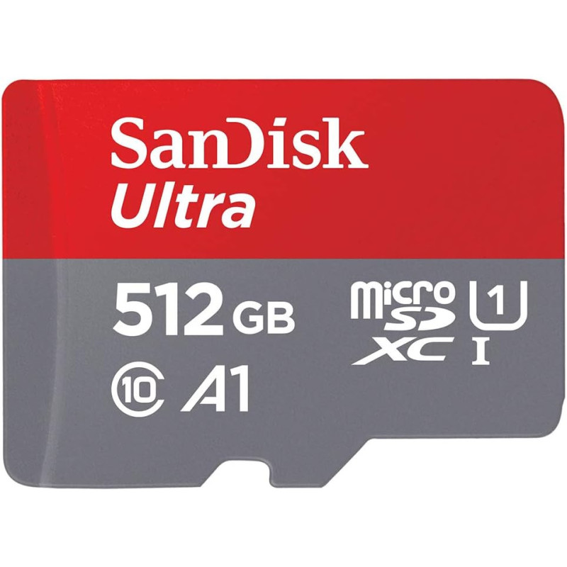 SanDisk Ultra Android micro SDXC UHS-I Speicherkarte 512 GB + Adapter (F¼r Smartphones und Tablets, A1, Class 10, U1, Full HD-Videos, bis zu 100 MB/s Lesegeschwindigkeit) 10 Jahre Garantie