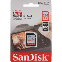 SanDisk 256GB Ultra SDXC UHS-I Memory Card - 100MB/S, C10, U1, Full HD, SD Card - SDSDUNR 256GB SDSDUNR-256G-GN6IN