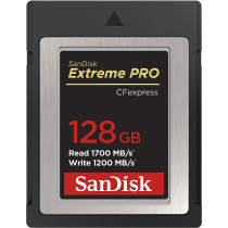 SanDisk Extreme PRO CFexpress Speicherkarte Typ B 128 GB (Lesegeschwindigkeiten bis 1700 MB/s, f¼r RAW 4K-Video, XQD-Kompatibilit, RescuePro Deluxe Wiederherstellung Software)