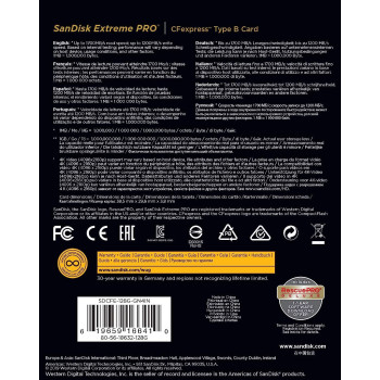 SanDisk Extreme PRO CFexpress Speicherkarte Typ B 128 GB (Lesegeschwindigkeiten bis 1700 MB/s, f¼r RAW 4K-Video, XQD-Kompatibilit, RescuePro Deluxe Wiederherstellung Software)