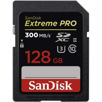SanDisk Extreme PRO 128 GB up to 300MB/s UHS-II Class 10 U3 SDXC Memory Card, SDSDXPK-128G-GN4IN