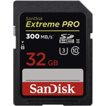 SanDisk Extreme PRO 32 GB up to 300MB/s UHS-II Class 10 U3 SDHC Memory Card
