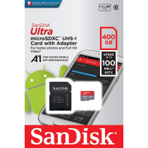 SanDisk Ultra 400GB microSDXC Memory Card + SD Adapter with A1 App Performance up to 100MB/s, Class 10, U1
