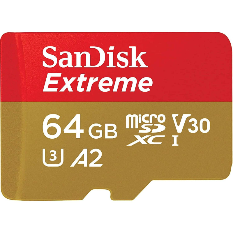 SanDisk 64GB Extreme for Mobile Gaming microSD UHS-I Card - C10, U3, V30, 4K, A2, Micro SD - SDSQXA2-064G-GN6GN