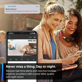 TP-Link Tapo Pan/Tilt Security Camera for Baby Monitor, Pet Camera w/Motion Detection, 1080P, 2-Way Audio, Night Vision, Cloud SD Card Storage, Works with Alexa Google Home (Tapo C200)