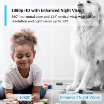 TP-LINK Tapo Pan/Tilt Smart Security Camera, Indoor CCTV, 360 Rotational Views, Works with AlexaGoogle Home, No Hub Required, 1080p, 2-Way Audio, Night Vision, SD Storage, Device Sharing(Tapo C200)