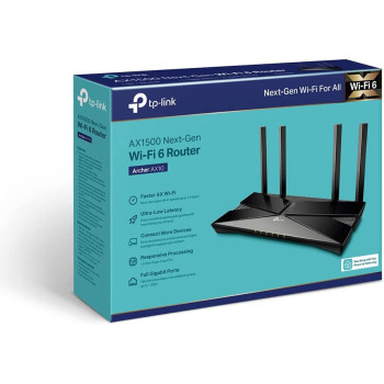 TP-Link Archer AX10 Next-Gen Wi-Fi 6 Router, AX1500 Mbps Gigabit Dual Band Wireless, OneMesh Supported, Beamforming MU-MIMO, Ideal for Gaming Xbox/PS5/Steam and 4K, Works with Alexa