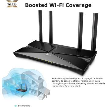 TP-Link Archer AX10 Next-Gen Wi-Fi 6 Router, AX1500 Mbps Gigabit Dual Band Wireless, OneMesh Supported, Beamforming MU-MIMO, Ideal for Gaming Xbox/PS5/Steam and 4K, Works with Alexa