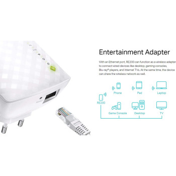 TP-Link AC750 Wifi Range Extender, Up to 750Mbps, Dual Band WiFi Extender, Repeater, Wifi Signal Booster, Access Point| Easy Set-Up, Extends Wifi to Smart Home Alexa Devices (RE200)