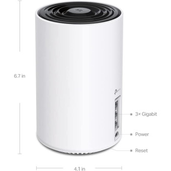 TP Link Deco XE75 AXE5400 Whole Home Mesh Wi Fi 6E System Tri Band Wi Fi Gigabit Ports Deco XE75 (3-Pack)