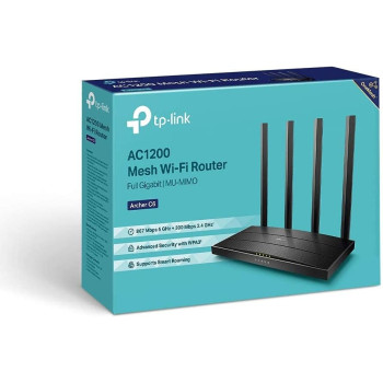 TP-Link AC1200 Wireless Dual Band Full Gigabit Wi-Fi Router, Wi-Fi Speed Up to 867 Mbps/5 GHz + 300 Mbps/2.4 GHz, 4+1 Gigabit Ports, Dual-Core CPU, Parental Control, Easy setup (Archer C6)