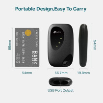TP Link 4G LTE 150Mbps Mobile Wi Fi M7200 Mobile Hot Spot, Plug n Play 150Mbps 4G FDD/TDD LTE, Upto 10 devices, 2000mAh battery Compatible with all Sim Cards, Black