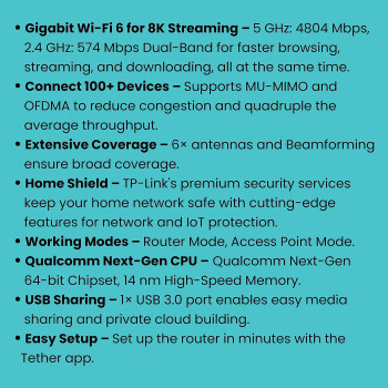 TP-Link Archer AX23 AX1800 Dual-Band Wi-Fi 6 Router