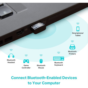 TP-Link USB Bluetooth Adapter for PC, 5.0 Bluetooth Dongle Receiver (UB500) Supports Windows 11/10/8.1/7 for Desktop, Laptop, Mouse, Keyboard, Printers, Headsets, Speakers, PS4/ Xbox Controllers