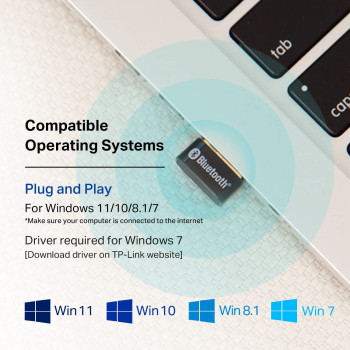 TP-Link USB Bluetooth Adapter for PC, 5.0 Bluetooth Dongle Receiver (UB500) Supports Windows 11/10/8.1/7 for Desktop, Laptop, Mouse, Keyboard, Printers, Headsets, Speakers, PS4/ Xbox Controllers