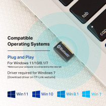 TP-Link USB Bluetooth Adapter for PC, 5.0 Bluetooth Dongle Receiver (UB500) Supports Windows 11/10/8.1/7 for Desktop, Laptop, Mouse, Keyboard, Printers, Headsets, Speakers, PS4/ Xbox Controllers