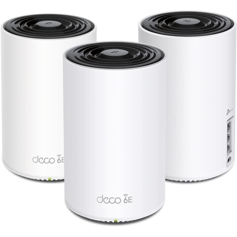 TP-Link Deco AXE5400 Tri Band WiFi 6E Mesh System, Black and White, Deco XE75(3-pack)_US