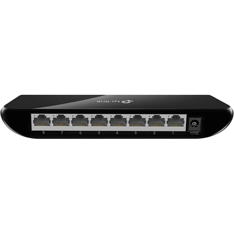 TP-Link 8 Port Gigabit Ethernet Network Switch, Plug and Play, Desktop or Wall-Mount, Plastic Case Ethernet Splitter, Fanless, Traffic Optimization, Unmanaged (TL-SG1008D)