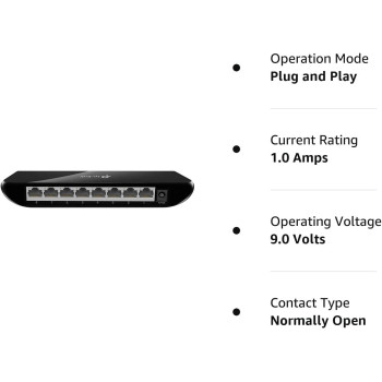 TP-Link 8 Port Gigabit Ethernet Network Switch, Plug and Play, Desktop or Wall-Mount, Plastic Case Ethernet Splitter, Fanless, Traffic Optimization, Unmanaged (TL-SG1008D)