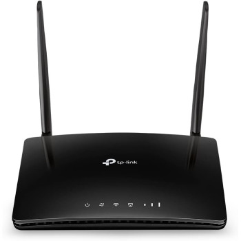 TP-Link TL-MR6400 300 Mbps 4G Mobile Wi-Fi Router, SIM Slot Unlocked, No Configuration Required, Removable External Wi-Fi Antennas, UK Plug, Black