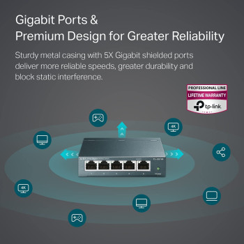 TP-Link TL-SG105 5-Port Gigabit Steel Desktop Switch