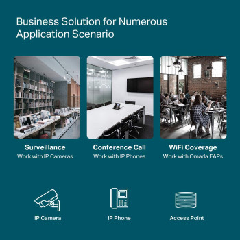 TP-Link TL-SG2428P Jetstream 24 Port Gigabit Smart Managed PoE Switch 24 PoE+ Ports @250W, 4 SFP Slots Omada SDN Integrated PoE Recovery, IPv6, Static Routing, Limited Lifetime Protection