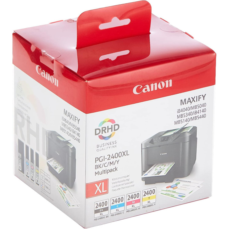 Canon 9257B004Aa Pgi-2400XL High Yield Bk/C/M/Y Ink Cartridge, Multipack