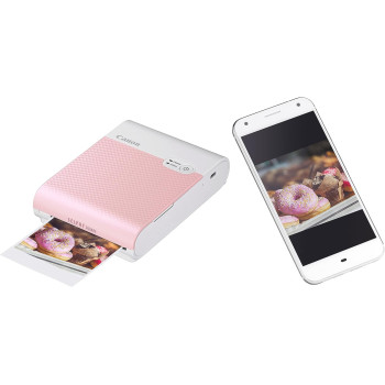 Canon Selphy Square Qx10 Portable Colour Photo Wireless Printer, Pink