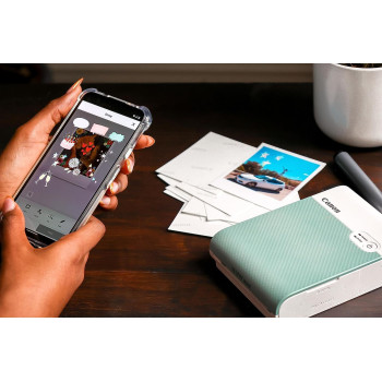 Canon Selphy Square Qx10 Portable Colour Photo Wireless Printer, Mint Green