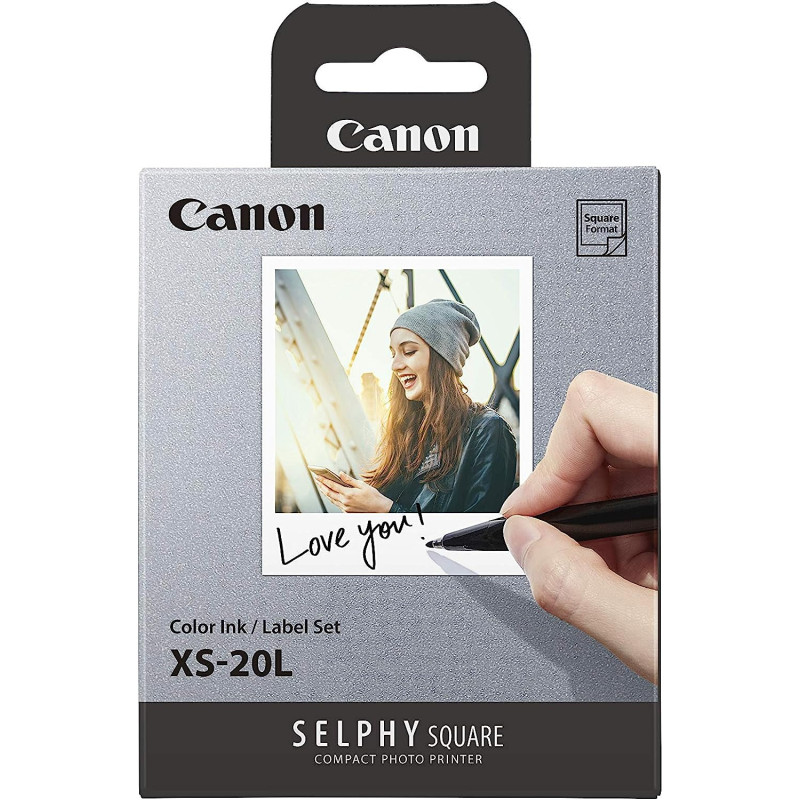 Canon Color Ink/Label Set XS-20L (20 Sheets), Compatible to Canon SELPHY Square Printer