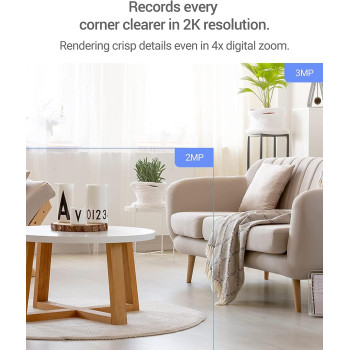 Ezviz C6N Security Camera, 2K WiFi Indoor Home Baby Pet Monitor With Smart Motion Tracking, Excellent Picture, 8X Digital Zoom, Night Vision, Two-Way Audio, H.265, Works Alexa