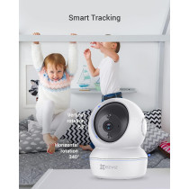 Ezviz C6N Security Camera, 2K WiFi Indoor Home Baby Pet Monitor With Smart Motion Tracking, Excellent Picture, 8X Digital Zoom, Night Vision, Two-Way Audio, H.265, Works Alexa