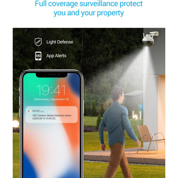 Ezviz C8C Security Camera, Outdoor PT Surveillance Camera 1080p WiFi Camera with 360 Visual Coverage, Color Night Vision, IP65 Waterproof, Motion Detection, Audio Pick Up, Support 256GB SD Card