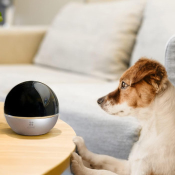 Ezviz C6W 4Mp Wifi Smart Home Indoor Security Camera Auto-Zoom Montion Tracking Human Detection 360 Degree Night Vision Privacy Shutter Two-Way Talk Instant Alarm With App Control Works With Alexa