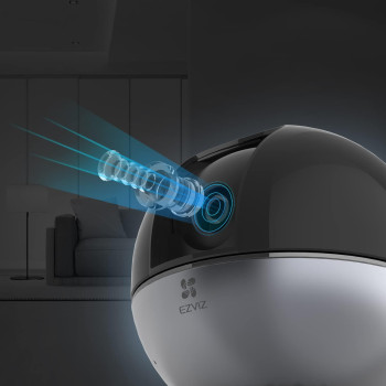 Ezviz C6W 4Mp Wifi Smart Home Indoor Security Camera Auto-Zoom Montion Tracking Human Detection 360 Degree Night Vision Privacy Shutter Two-Way Talk Instant Alarm With App Control Works With Alexa