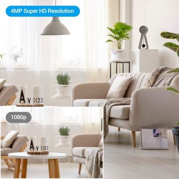 Ezviz C6W 4Mp Wifi Smart Home Indoor Security Camera Auto-Zoom Montion Tracking Human Detection 360 Degree Night Vision Privacy Shutter Two-Way Talk Instant Alarm With App Control Works With Alexa