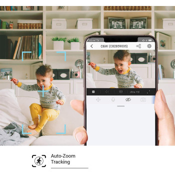 Ezviz C6W Camera CCTV, Indoor WiFi Camera, 4MP Wireless Home Camera with Motion Detection, Auto Tracking, 360 Night Vision, True- WDR, Two Way Talk, Privacy Shutter, Instant Alert, works with Alexa